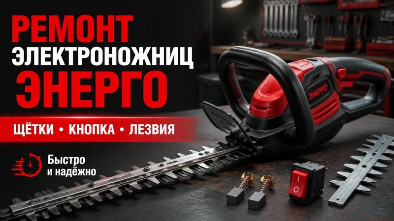 Ремонт электроножниц ЭНЕРГО: щётки, кнопка, лезвия