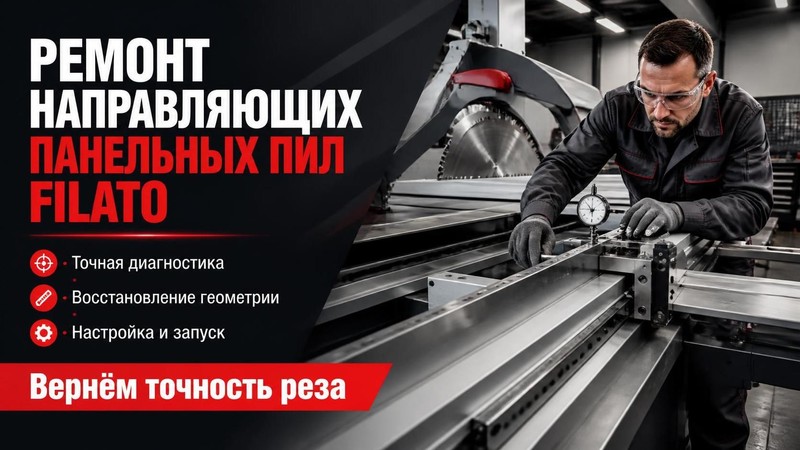 Ремонт направляющих панельных пил Filato