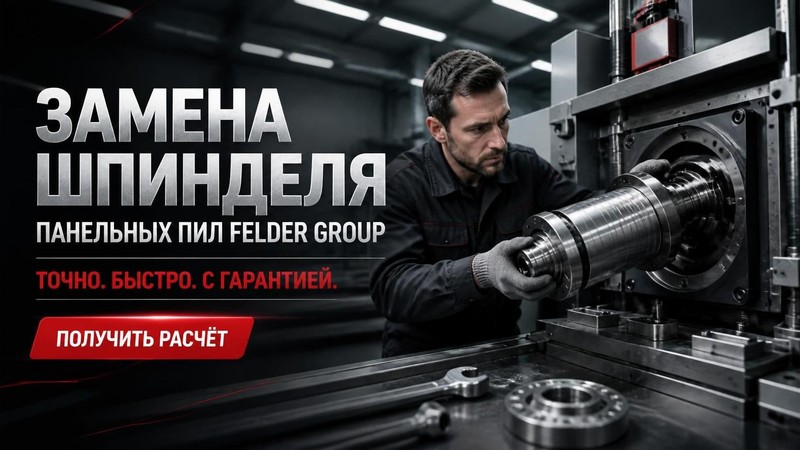 Замена шпинделя панельных пил Felder Group