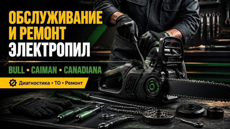 Обслуживание и ремонт электропил BULL, Caiman, Canadiana