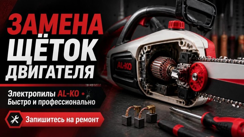 Замена щёток двигателя в электропиле AL-KO