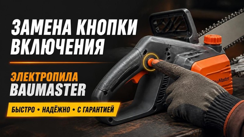 Замена кнопки включения в электропиле BauMaster