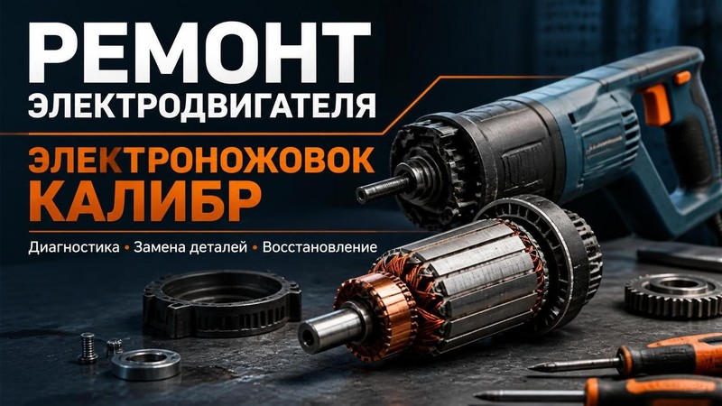 Ремонт электродвигателя электроножовок КАЛИБР