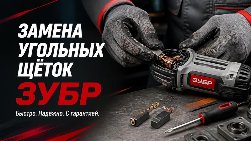 Замена угольных щёток ЗУБР