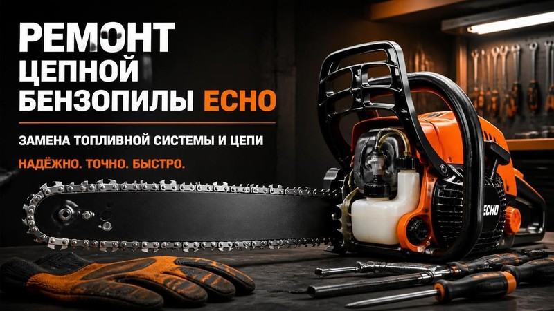 Ремонт цепной бензопилы ECHO: замена топливной системы и цепи