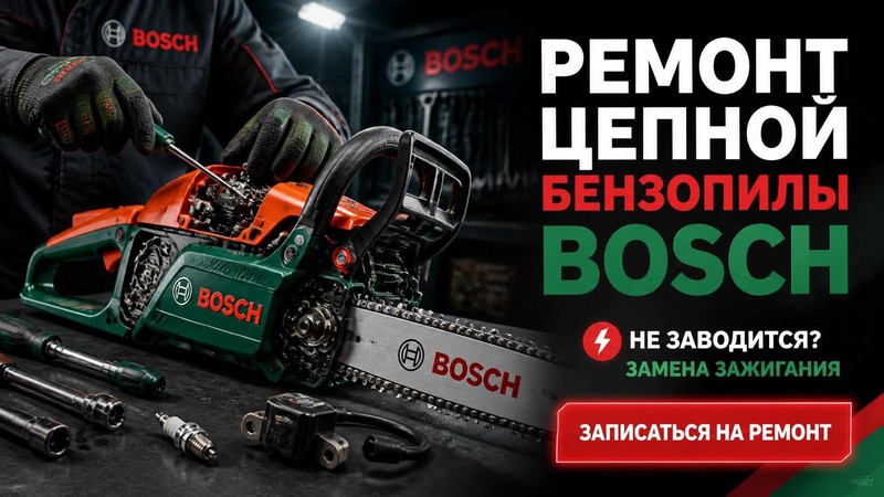 Ремонт цепной бензопилы Bosch: не заводится, замена зажигания