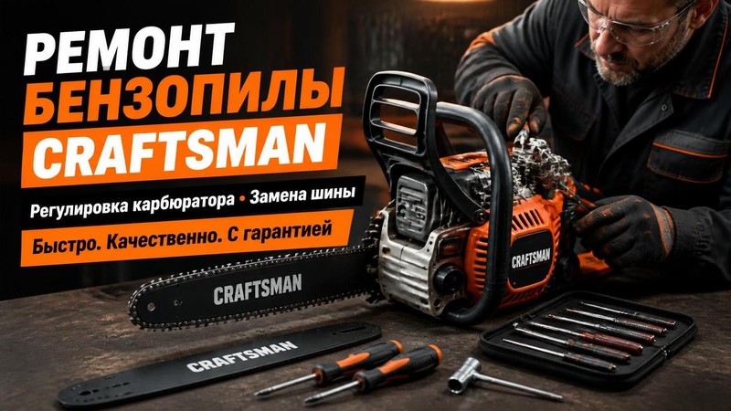 Ремонт цепной бензопилы Craftsman: регулировка карбюратора и замена шины