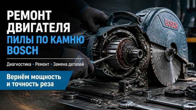 Ремонт двигателя пилы по камню Bosch