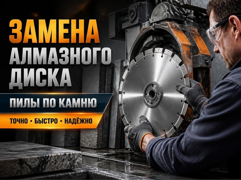 Замена алмазного диска пилы по камню