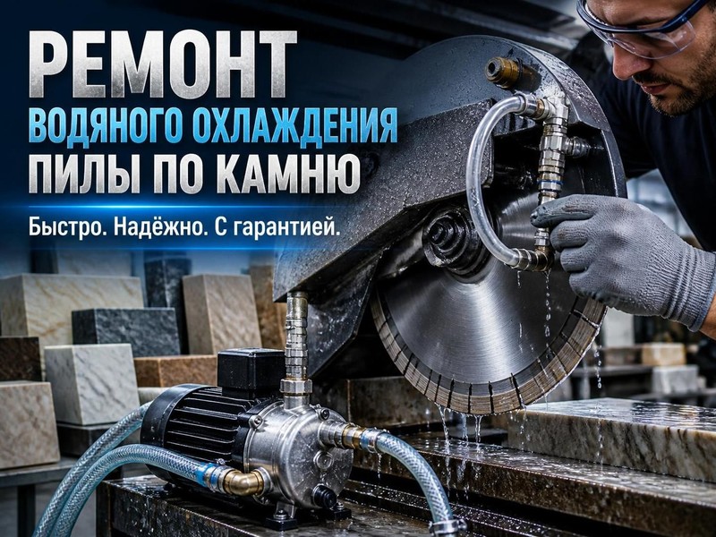 Ремонт водяного охлаждения пилы по камню