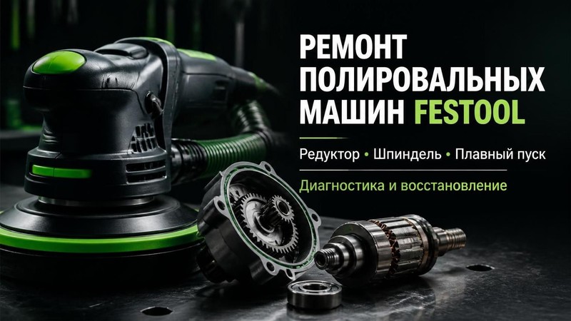 Ремонт полировальной машины FESTOOL: редуктор, шпиндель, плавный пуск — Сергей, фото