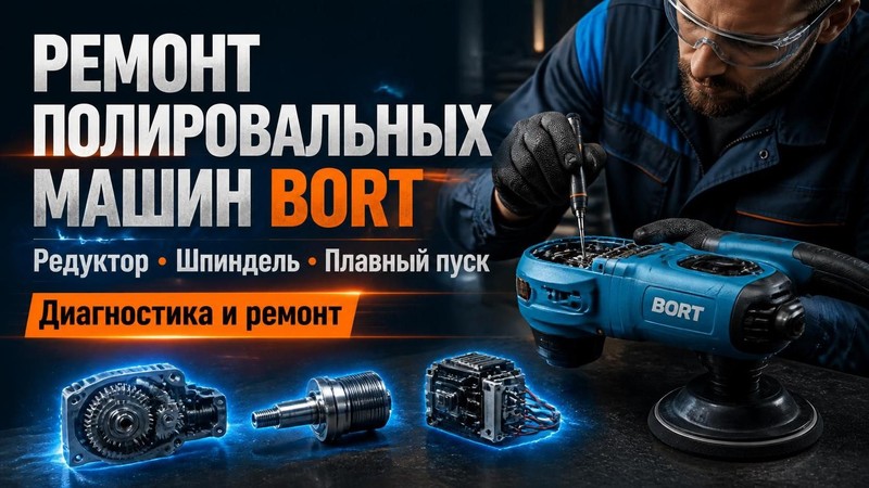 Ремонт полировальной машины BORT: редуктор, шпиндель, плавный пуск — Дмитрий, фото