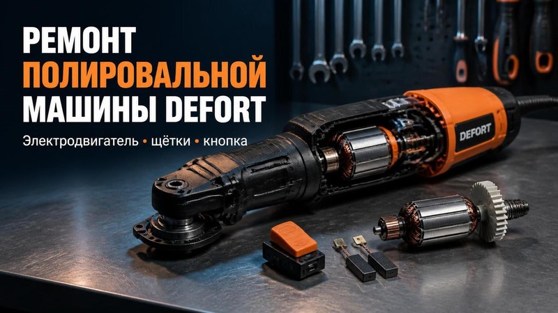 Ремонт полировальной машины DEFORT: электродвигатель, щётки, кнопка — Алексей, фото