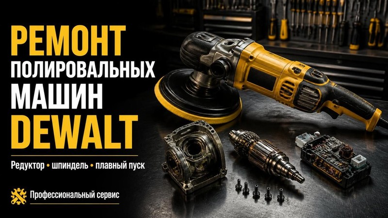 Ремонт полировальной машины DEWALT: редуктор, шпиндель, плавный пуск — Павел, фото