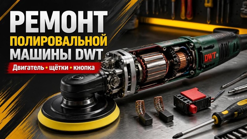 Ремонт полировальной машины DWT: двигатель, щётки, кнопка — Андрей, фото