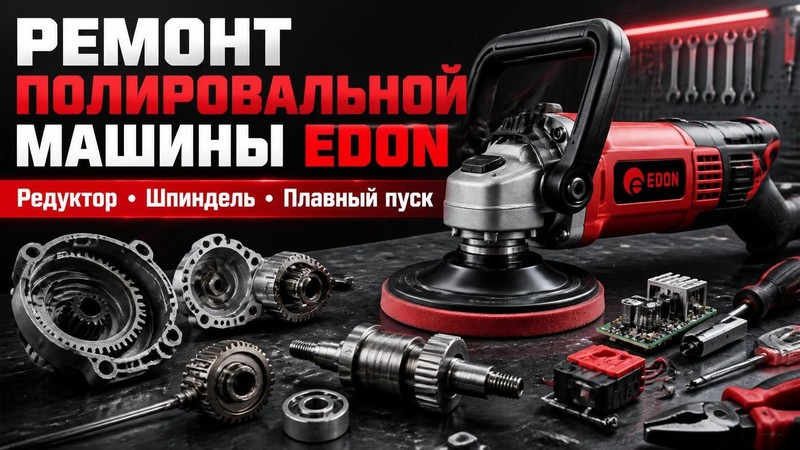 Ремонт полировальной машины EDON: редуктор, шпиндель, плавный пуск — Олег, фото