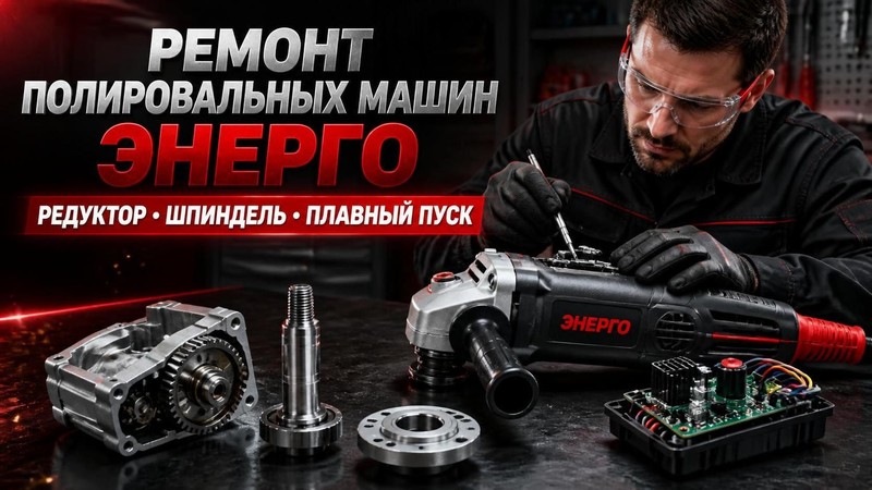 Ремонт полировальной машины ЭНЕРГО: редуктор, шпиндель, плавный пуск