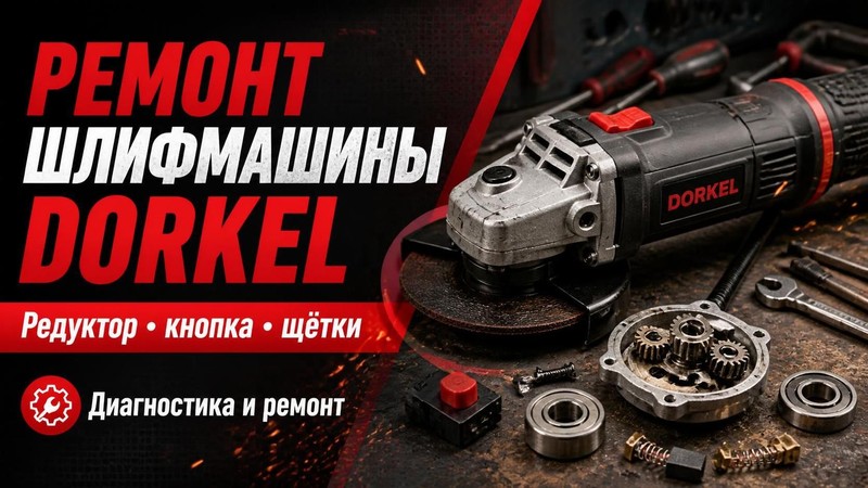 Ремонт шлифмашины DORKEL: редуктор, кнопка, щётки — Михаил, фото