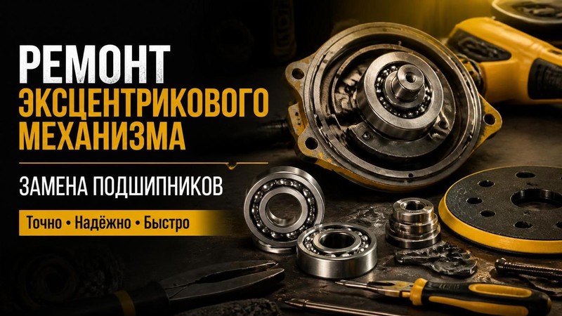 Ремонт эксцентрикового механизма DEWALT: замена подшипников