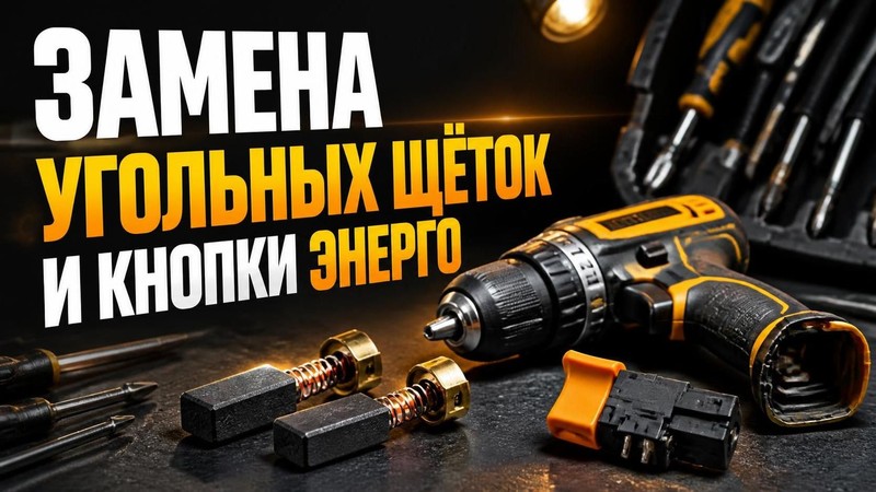 Замена угольных щёток и кнопки ЭНЕРГО