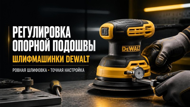 Регулировка опорной подошвы шлифмашинки DEWALT