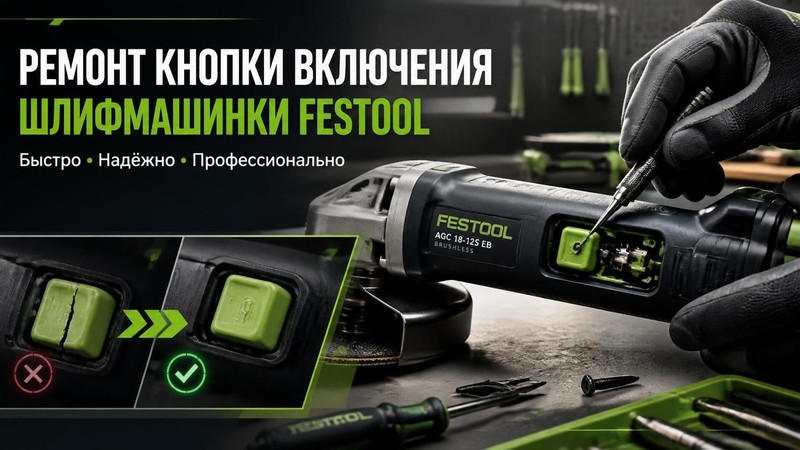 Ремонт кнопки включения шлифмашинки Festool