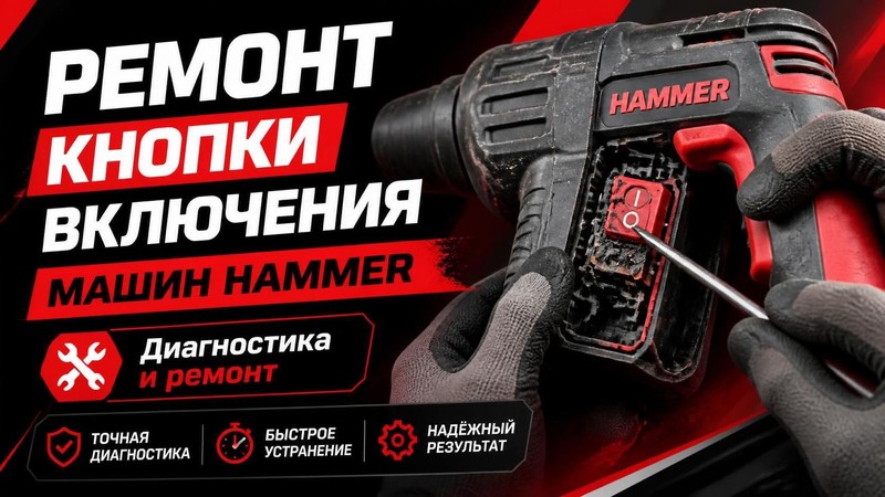 Ремонт кнопки включения машины Hammer