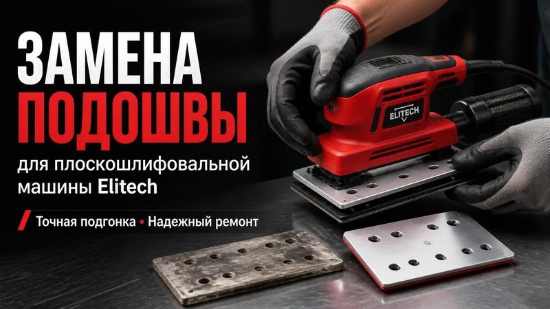 Замена подошвы в плоскошлифовальной машине Elitech