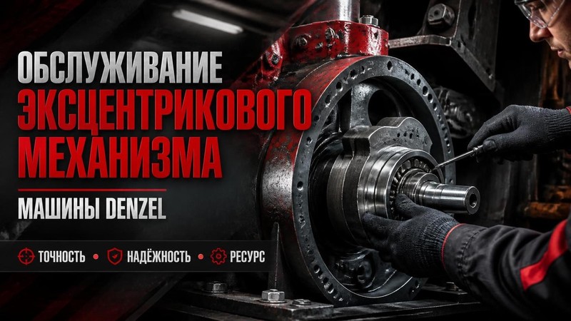 Обслуживание эксцентрикового механизма машины Denzel