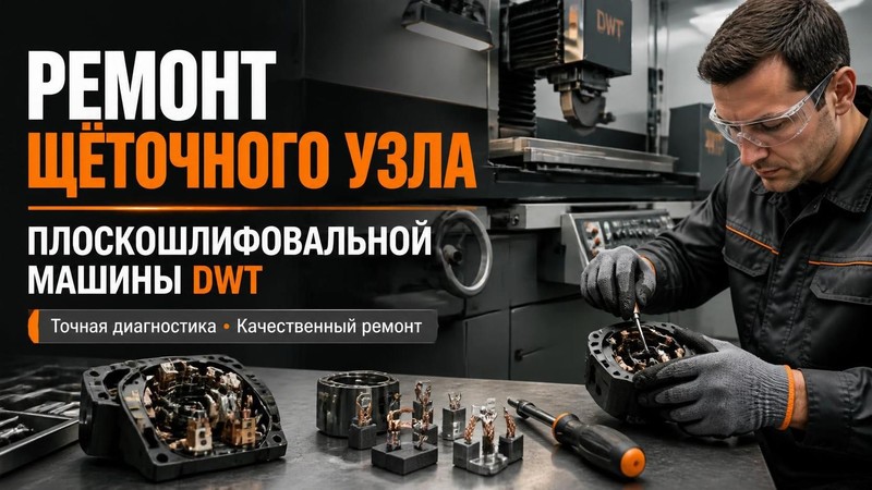 Ремонт щёточного узла плоскошлифовальной машины DWT