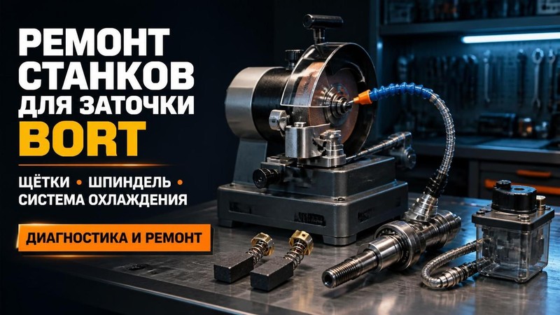 Ремонт станков для заточки BORT: щётки, шпиндель, система охлаждения