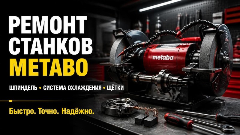 Ремонт станков для заточки METABO: шпиндель, система охлаждения, щётки