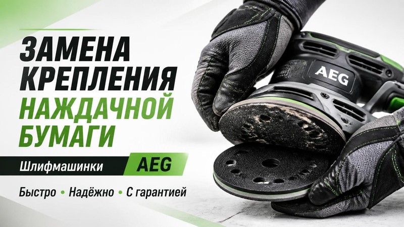 Замена крепления наждачной бумаги шлифмашинки Aeg