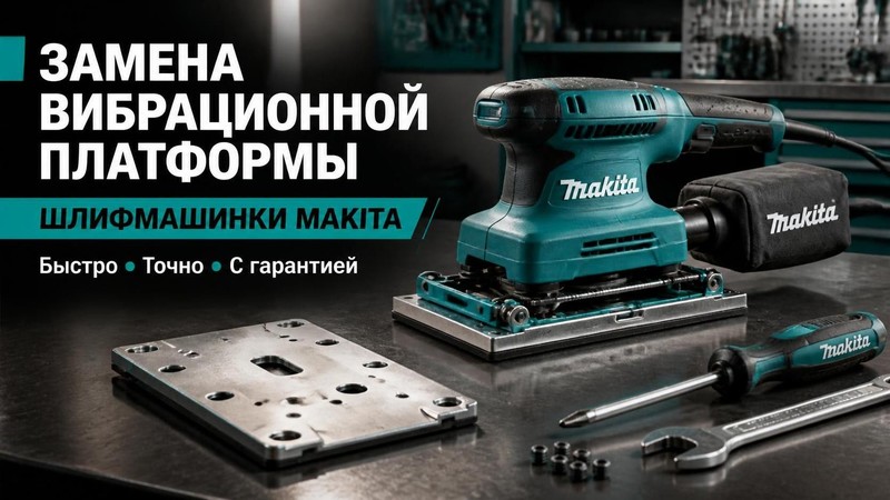 Замена вибрационной платформы шлифмашинки Makita