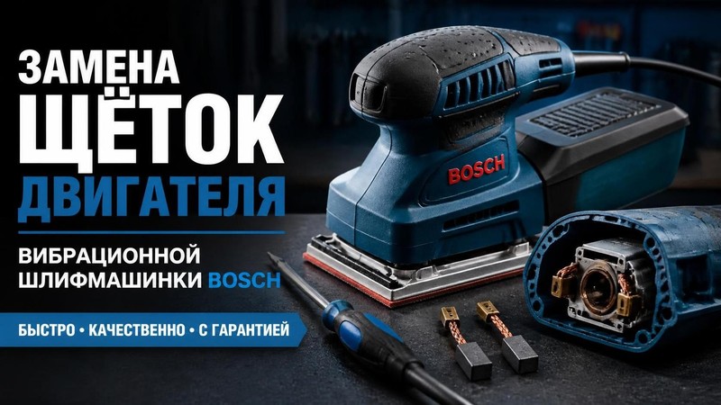 Замена щёток двигателя вибрационной шлифмашинки Bosch