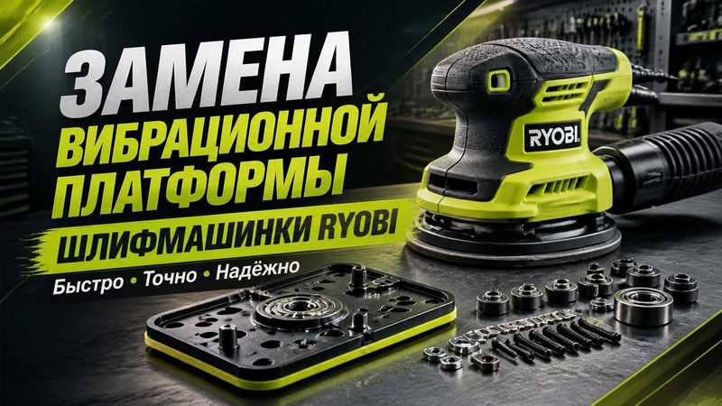 Замена вибрационной платформы шлифмашинки Ryobi