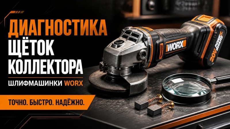 Диагностика щёток коллектора шлифмашинки Worx