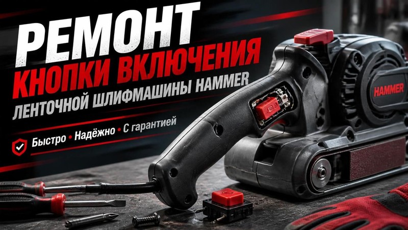 Ремонт кнопки включения ленточной шлифмашины Hammer