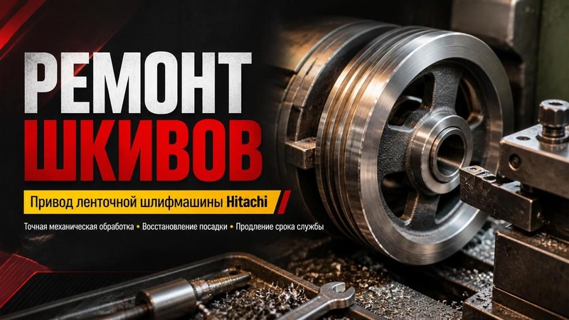 Ремонт шкивов привода ленточной шлифмашины Hitachi