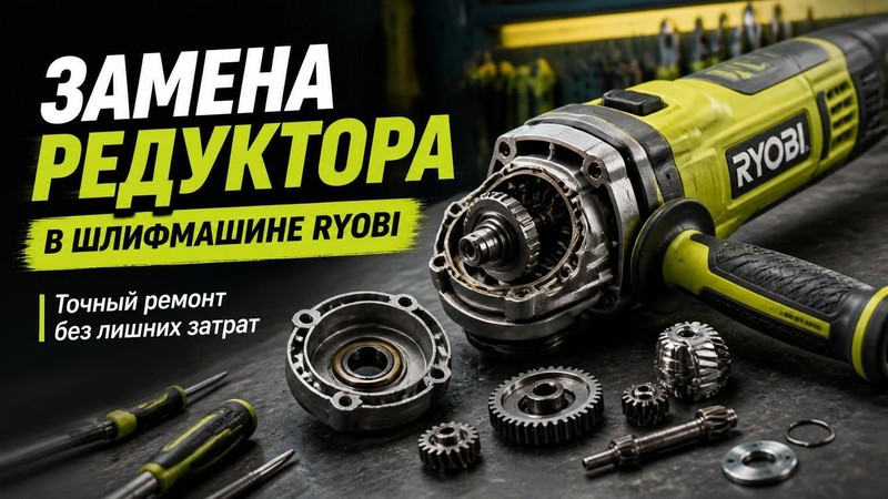 Замена редуктора в шлифмашине RYOBI