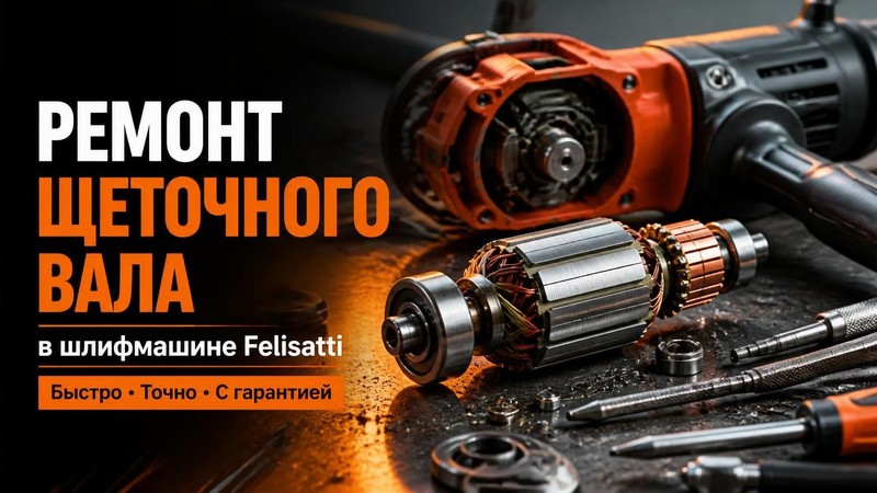 Ремонт щеточного вала в шлифмашине Felisatti