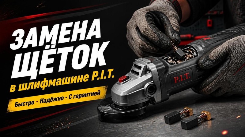 Замена щёток в шлифмашине P.I.T.