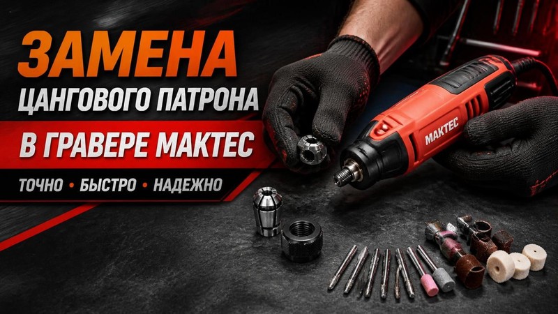 Замена цангового патрона в гравере MAKTEC