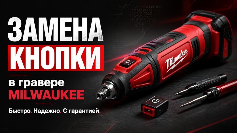 Замена кнопки в гравере MILWAUKEE