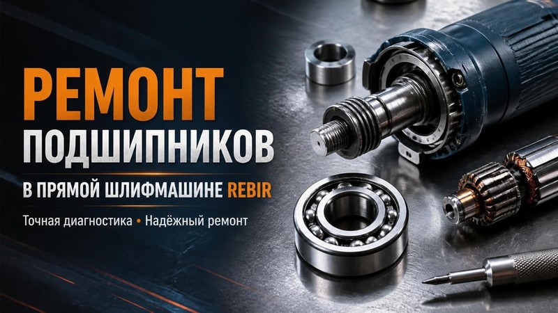 Ремонт подшипников в прямой шлифмашине REBIR