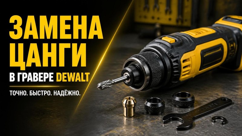Замена цанги в гравере DEWALT