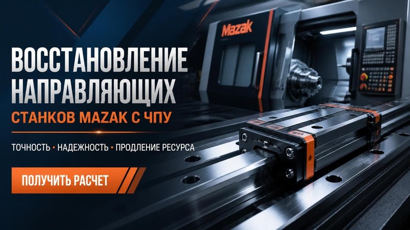 Восстановление направляющих станка Mazak с ЧПУ