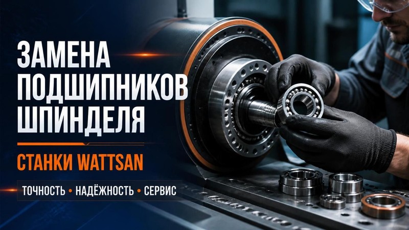 Замена подшипников шпинделя станка Wattsan