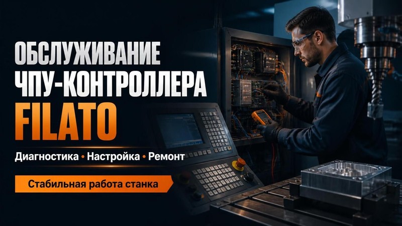 Обслуживание ЧПУ-контроллера Filato на фрезерном станке