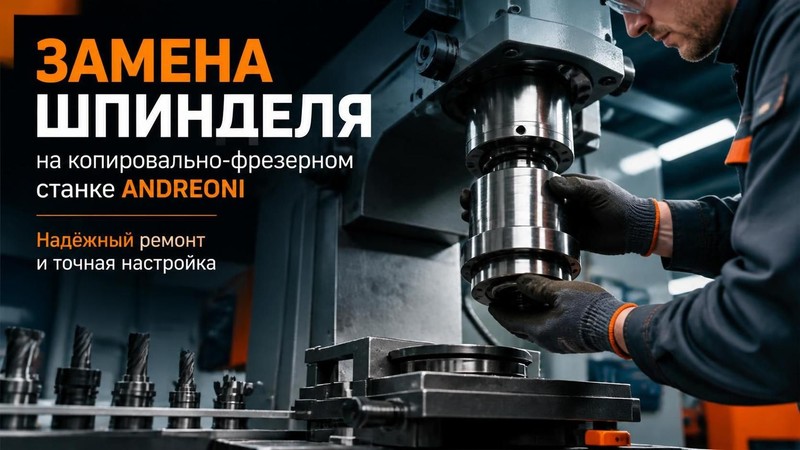 Замена шпинделя на копировально-фрезерном станке ANDREONI